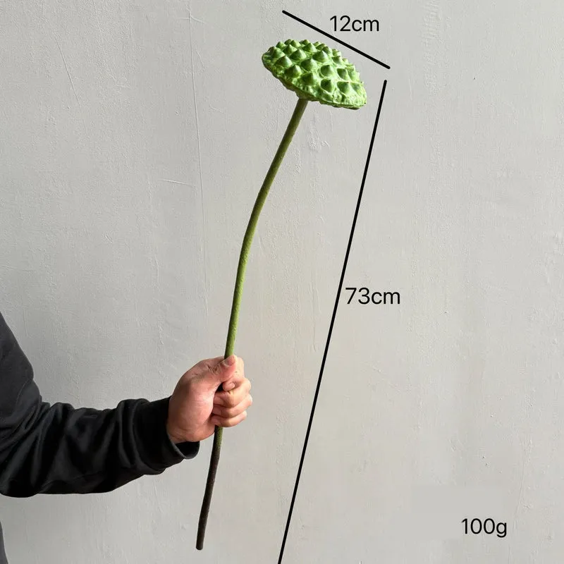 Künstliche Seerose, einzelne Stange mit Blatt und Lotosblüte, 80 cm, Seidenstoff, für Innen- und Außenbereich