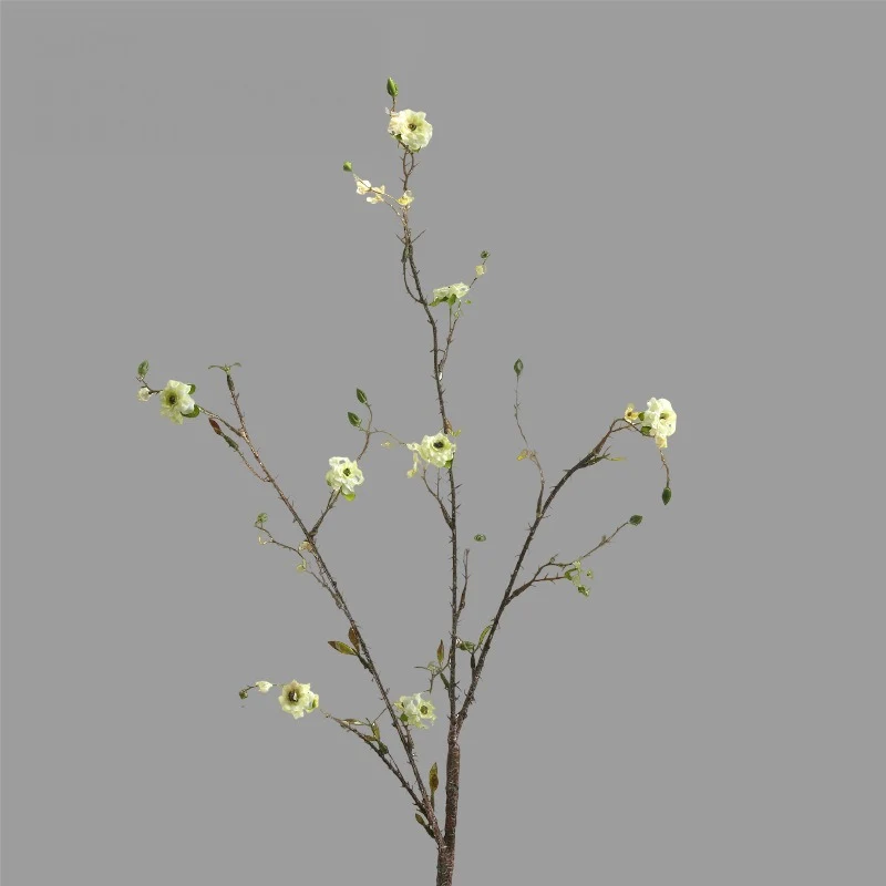 Künstliche Christusdorn-Blüte, Einzelstiel mit 8 Blüten, 91 cm, aus Seidenstoff, für Innendekoration
