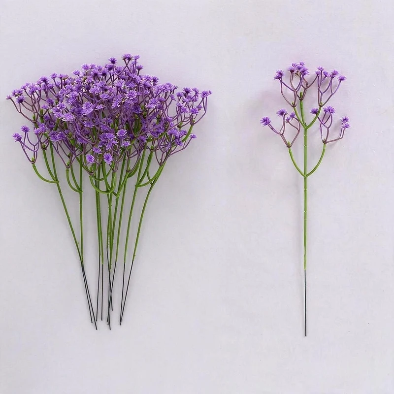 10 Kunststoff-Gypsophila (Schleierkraut) Bündel, je 30 cm, für Hochzeitsdekoration, Trauerkränze, Café-Deko, langlebig & pflegeleicht