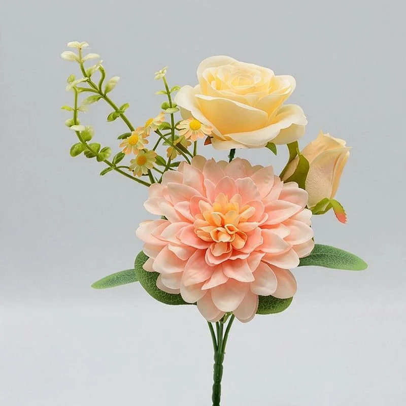 Künstliche Seidenblumen Pfingstrose/Dahlie Busch 30 cm, Landhausstil, Hochzeit Dekoration, Büro, Hotel, Schaufenster
