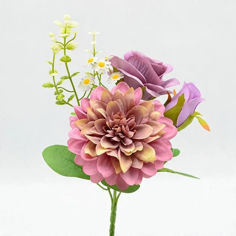 Künstliche Seidenblumen Pfingstrose/Dahlie Busch 30 cm, Landhausstil, Hochzeit Dekoration, Büro, Hotel, Schaufenster