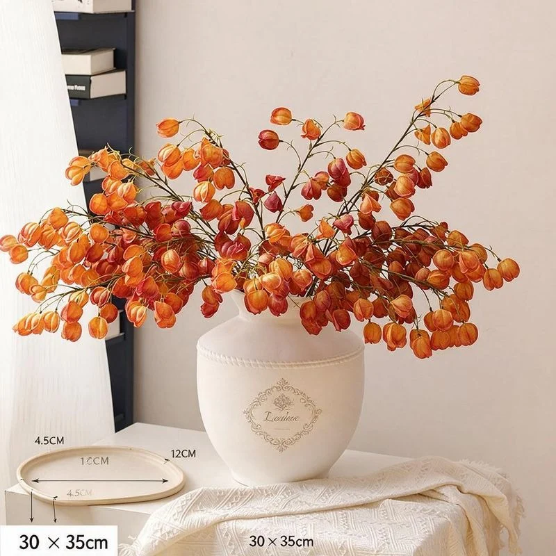 Künstliche Laternenblume Seidenblume 100 cm, 20 Blüten, Einzelstiel – Hochwertige Dekoration für Hochzeit, Hotel, Büro, Zuhause