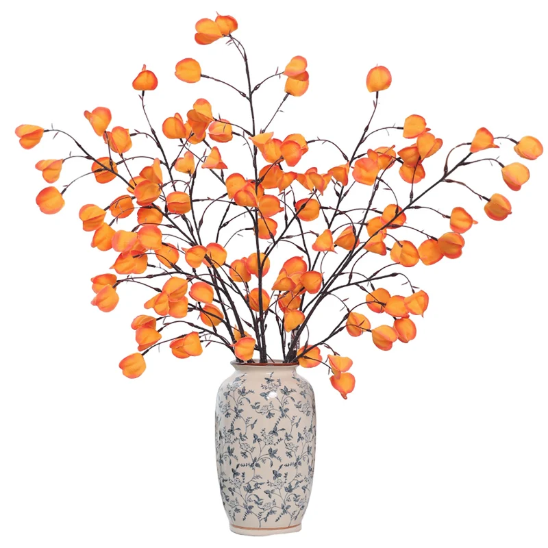 Künstliche Laternenblume Seidenblume 100 cm, 20 Blüten, Einzelstiel – Hochwertige Dekoration für Hochzeit, Hotel, Büro, Zuhause