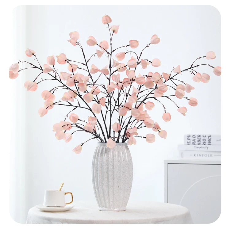 Künstliche Laternenblume Seidenblume 100 cm, 20 Blüten, Einzelstiel – Hochwertige Dekoration für Hochzeit, Hotel, Büro, Zuhause
