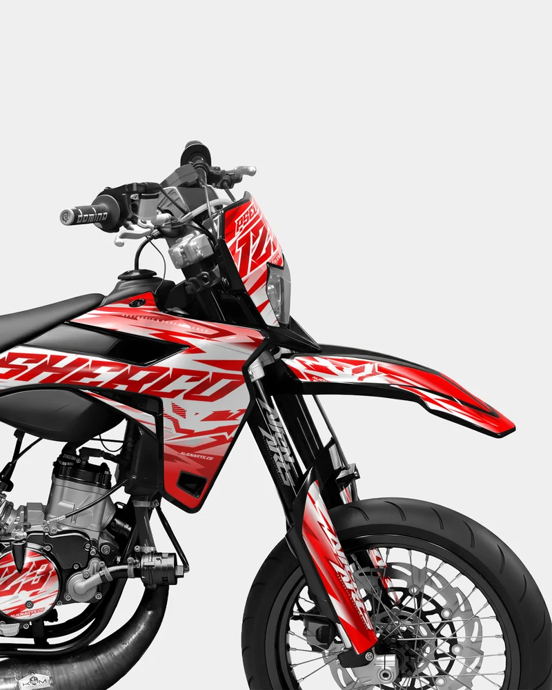 LUNIOR- Kit deco SHERCO 50cc - Rouge