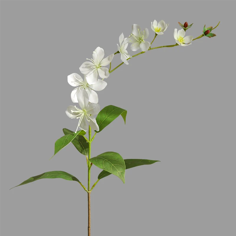 Künstliche Jasminblüten, 1 Stiel mit 9 Blüten, 80 cm, Seidenstoff, für Hochzeit, Innenraum, Schaufenster