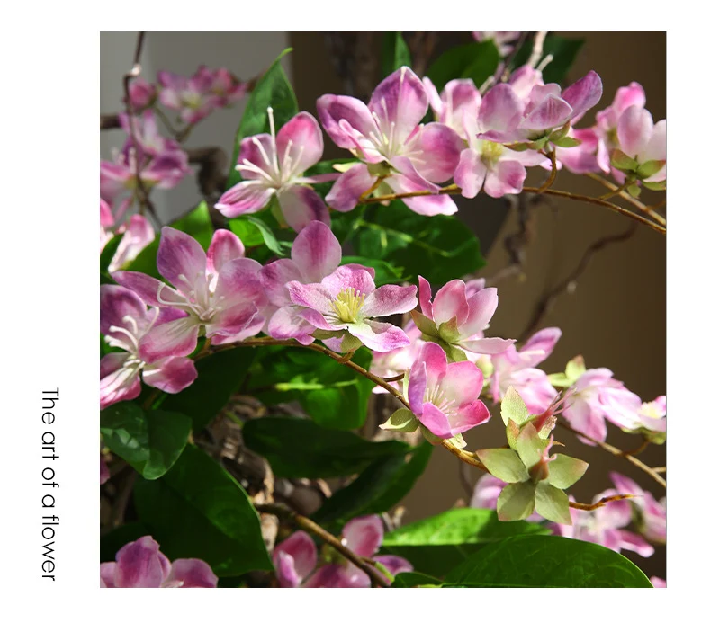 Künstliche Jasminblüten, 1 Stiel mit 9 Blüten, 80 cm, Seidenstoff, für Hochzeit, Innenraum, Schaufenster