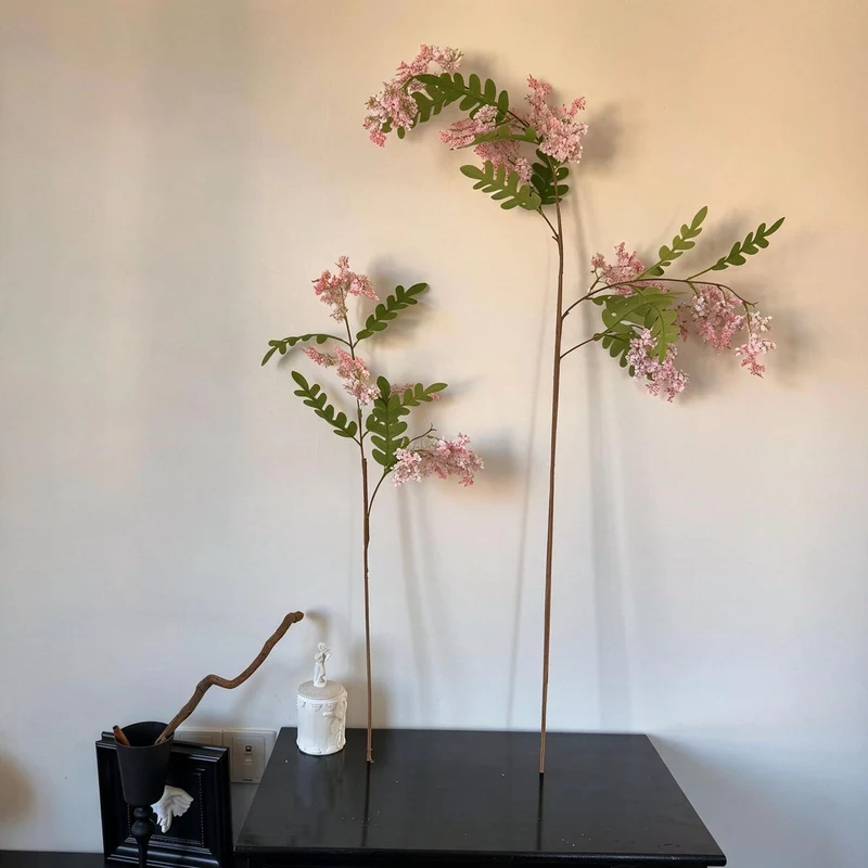 Künstlicher Holunderblütenzweig, 130 cm, single stem, realistische Dekoration für Hochzeit, Shop, Büro