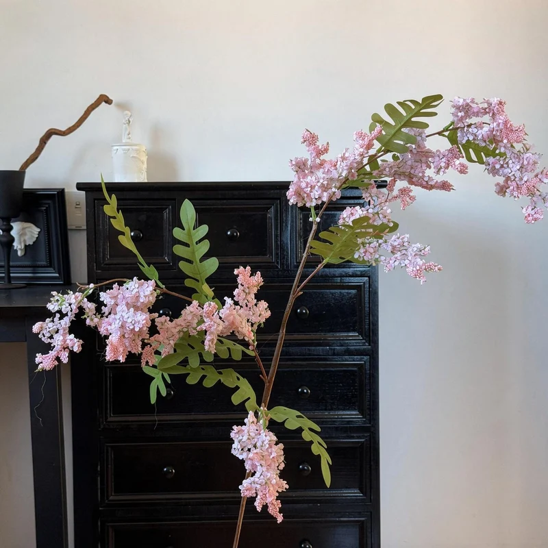 Künstlicher Holunderblütenzweig, 130 cm, single stem, realistische Dekoration für Hochzeit, Shop, Büro