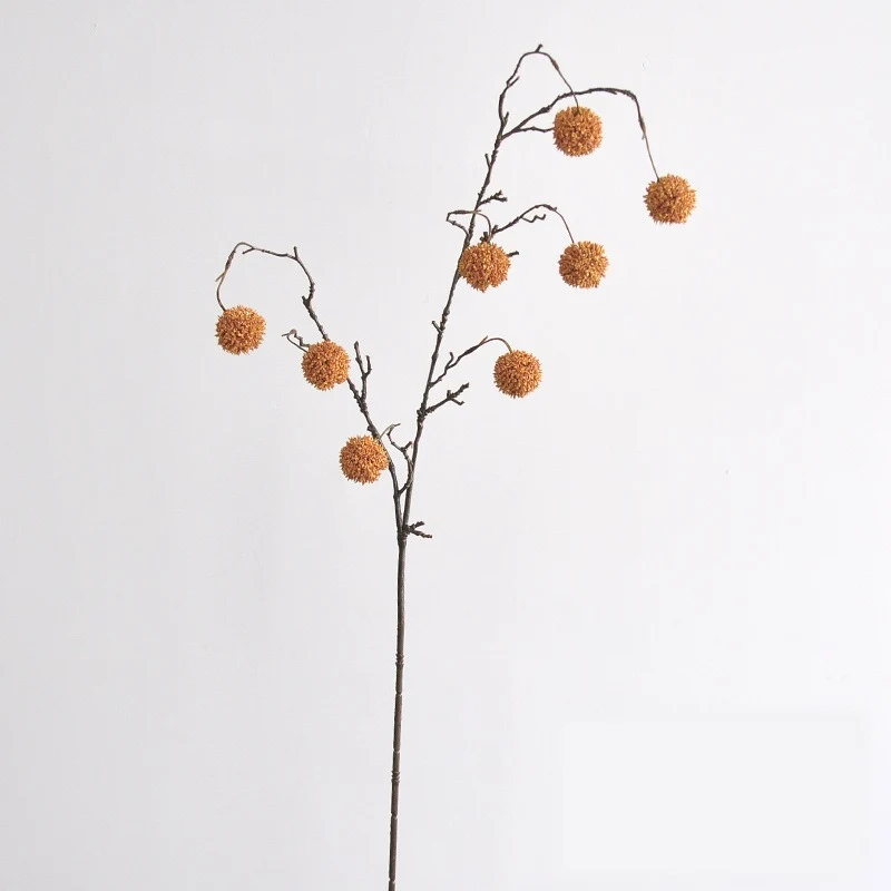Künstliche Kastanienfrucht, Einzelstiel, 100 cm, Vintage-Stil, Innendekoration