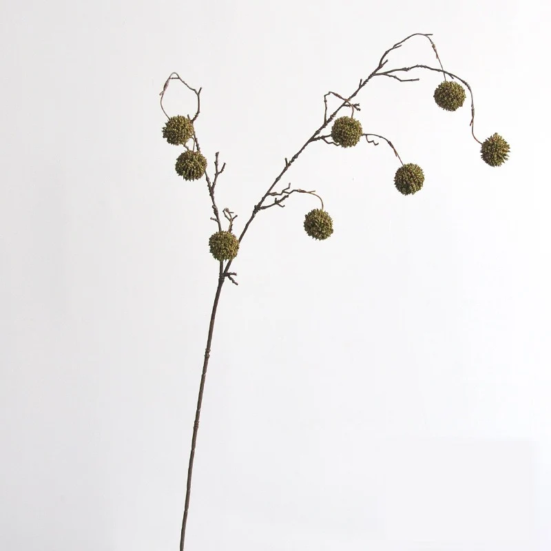 Künstliche Kastanienfrucht, Einzelstiel, 100 cm, Vintage-Stil, Innendekoration