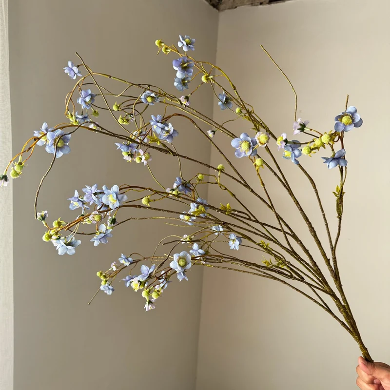 Künstliche Perlenmeer-Larkspur, 132 cm, Seidenstoff, Einzelstiel, für Hochzeiten, Außenbereich, Innendekoration