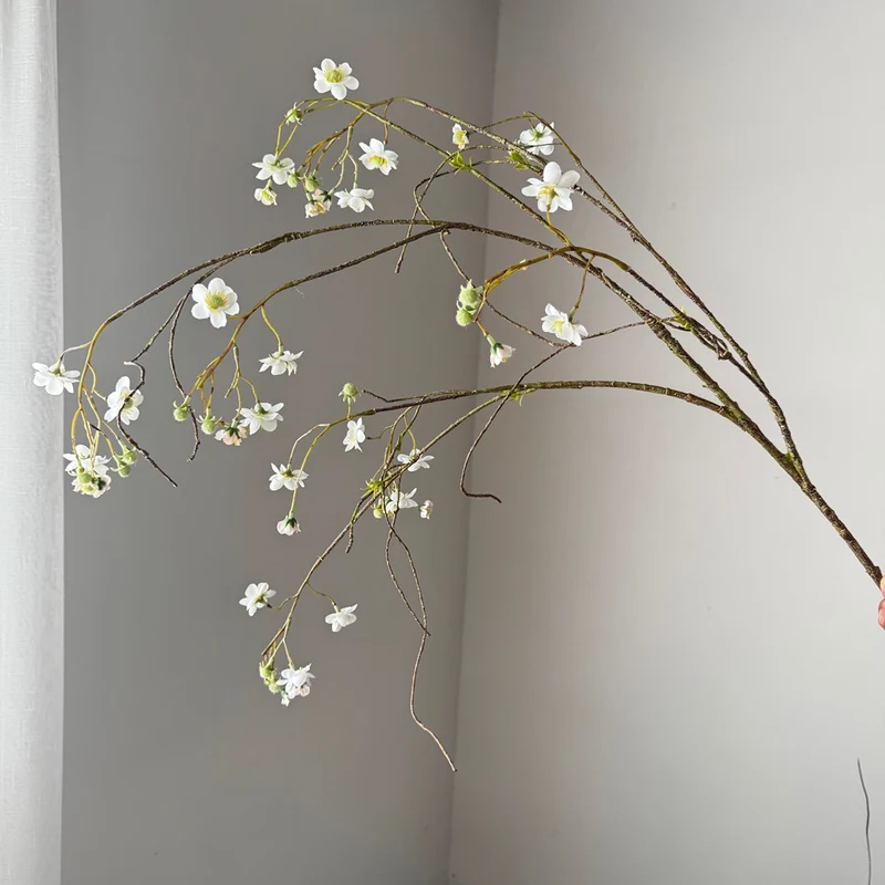 Künstliche Perlenmeer-Larkspur, 132 cm, Seidenstoff, Einzelstiel, für Hochzeiten, Außenbereich, Innendekoration