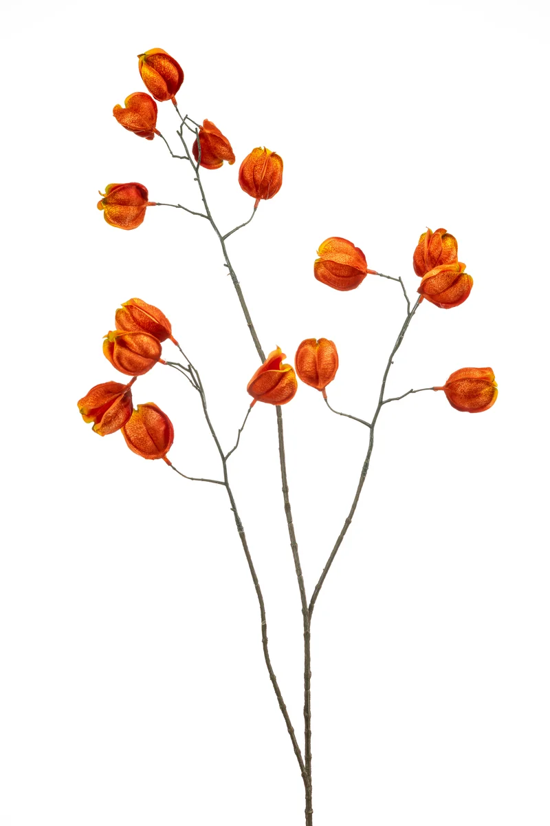 Physalis künstlich 80 cm - 1 Zweig - Orange