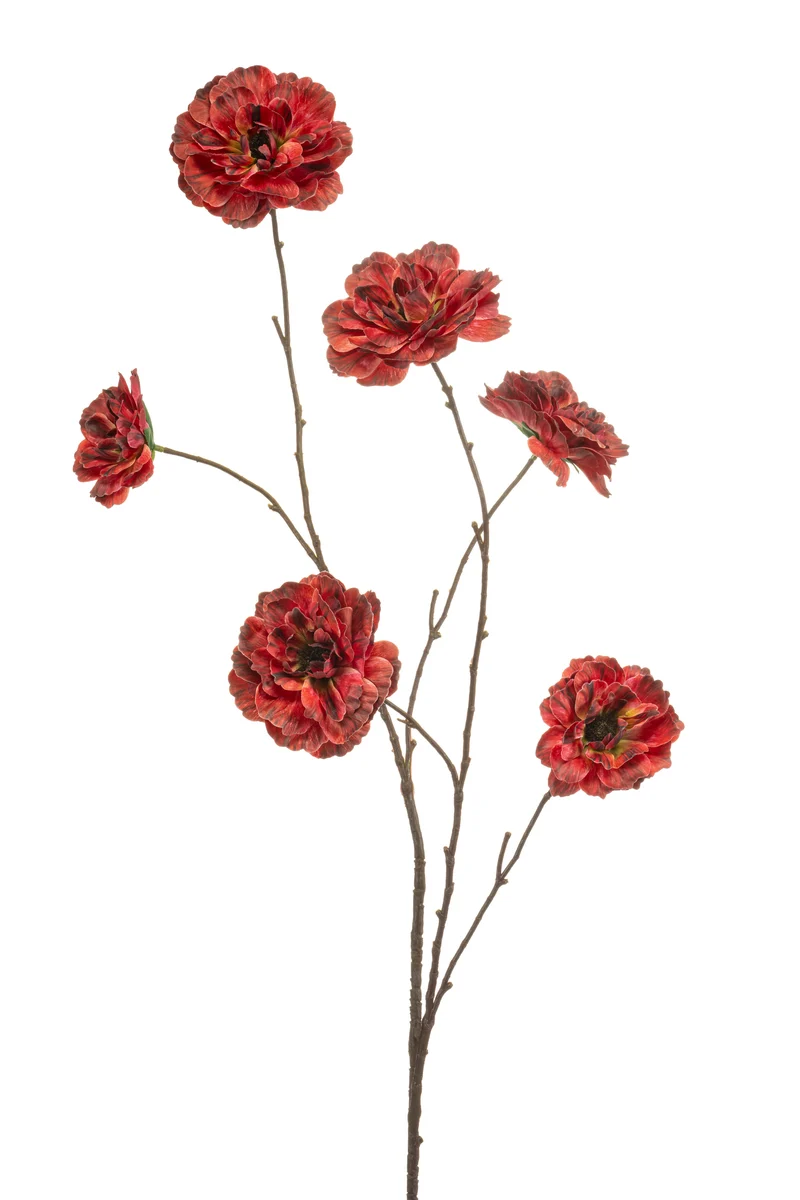 Ranunkel künstlich 110 cm - 1 Stiel - Rot