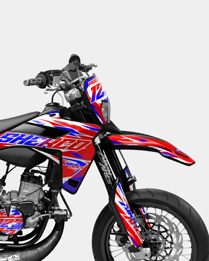 FABLE - Kit deco SHERCO 50cc - Rouge Bleu