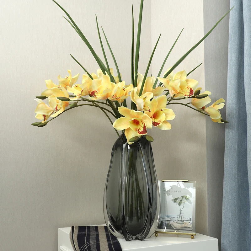 Künstliche Magnolie, Einzelstiel mit 5 Blüten, 73 cm, Latex, realistische Optik für Innenraum, Hochzeit, Shop-Deko