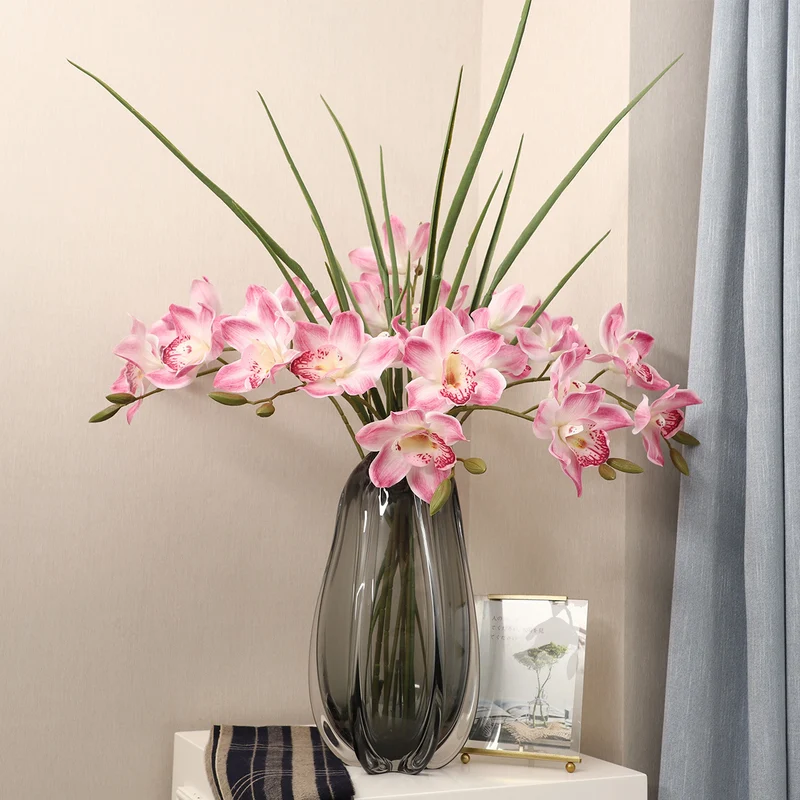 Künstliche Magnolie, Einzelstiel mit 5 Blüten, 73 cm, Latex, realistische Optik für Innenraum, Hochzeit, Shop-Deko