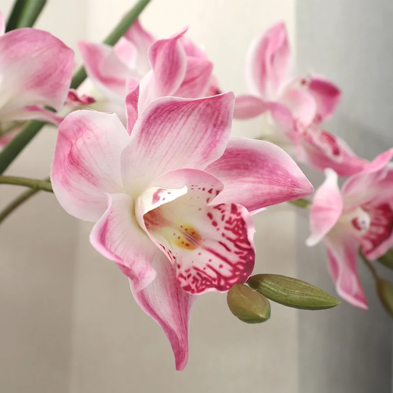 Künstliche Magnolie, Einzelstiel mit 5 Blüten, 73 cm, Latex, realistische Optik für Innenraum, Hochzeit, Shop-Deko