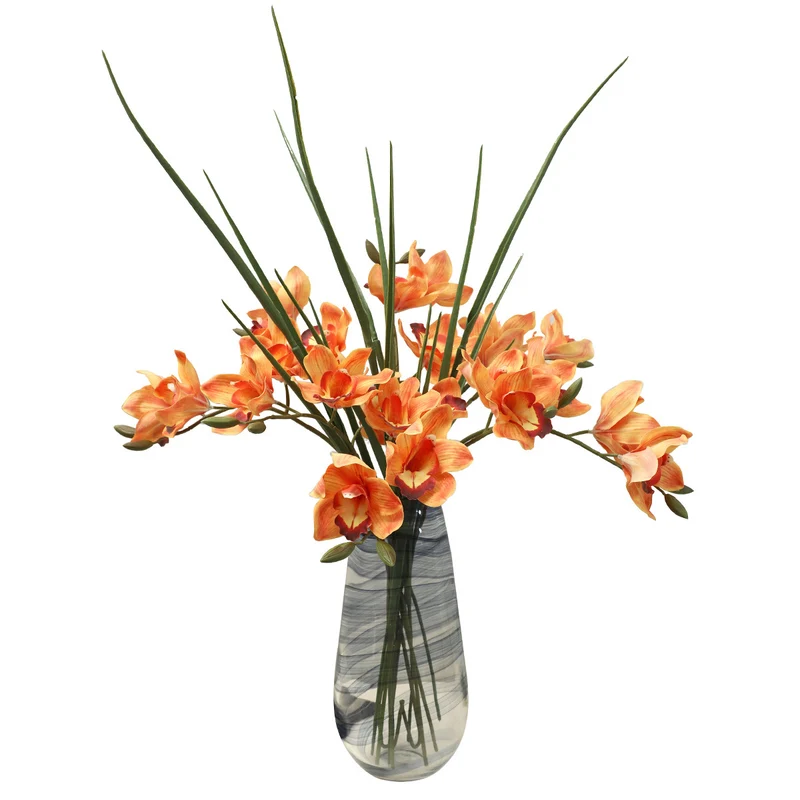 Künstliche Magnolie, Einzelstiel mit 5 Blüten, 73 cm, Latex, realistische Optik für Innenraum, Hochzeit, Shop-Deko