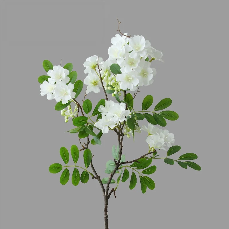 Künstliche Gardenie, Einzelstiel mit 30 Blüten, 74 cm, Seidenblumen für Innenraum-Deko, Hotel, Event, Hochzeit