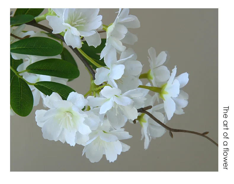 Künstliche Gardenie, Einzelstiel mit 30 Blüten, 74 cm, Seidenblumen für Innenraum-Deko, Hotel, Event, Hochzeit
