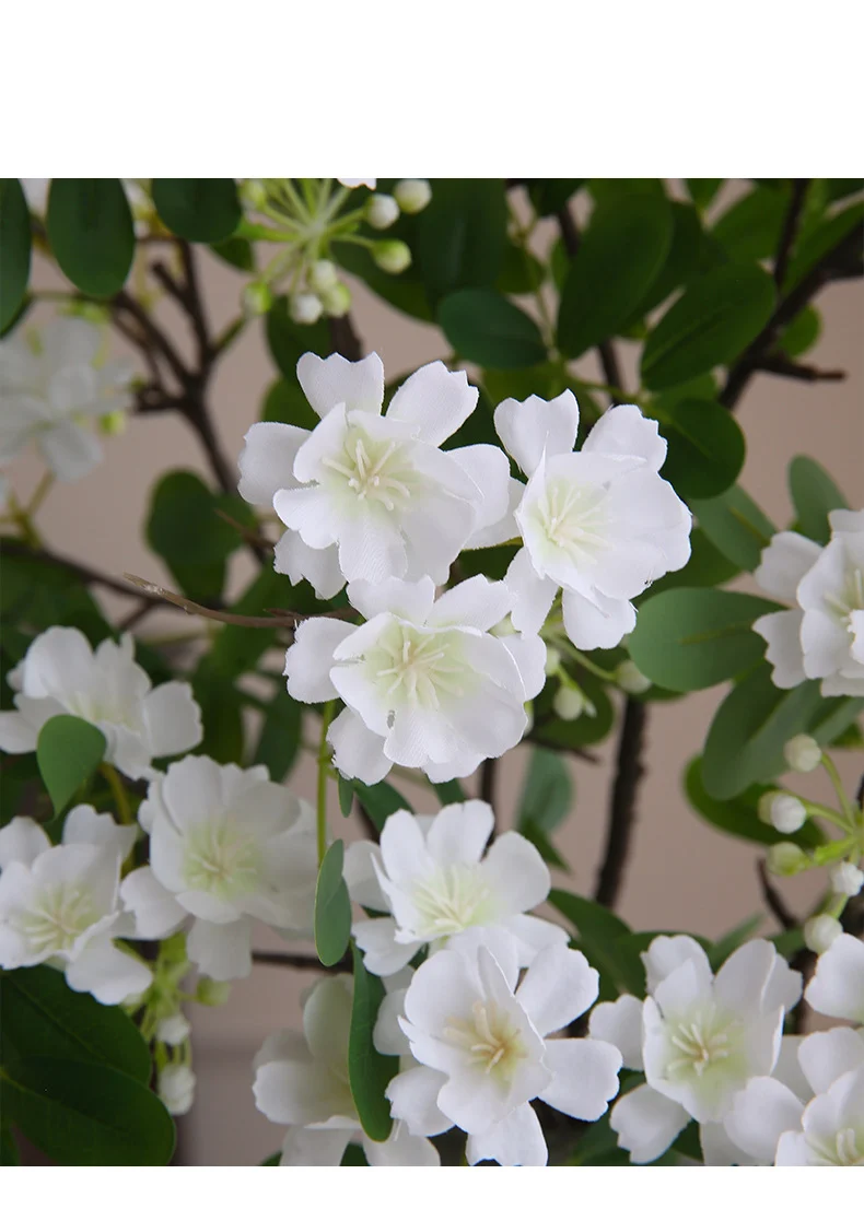 Künstliche Gardenie, Einzelstiel mit 30 Blüten, 74 cm, Seidenblumen für Innenraum-Deko, Hotel, Event, Hochzeit