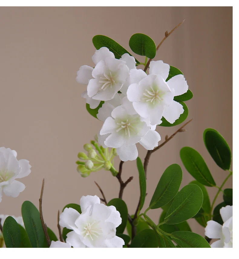 Künstliche Gardenie, Einzelstiel mit 30 Blüten, 74 cm, Seidenblumen für Innenraum-Deko, Hotel, Event, Hochzeit