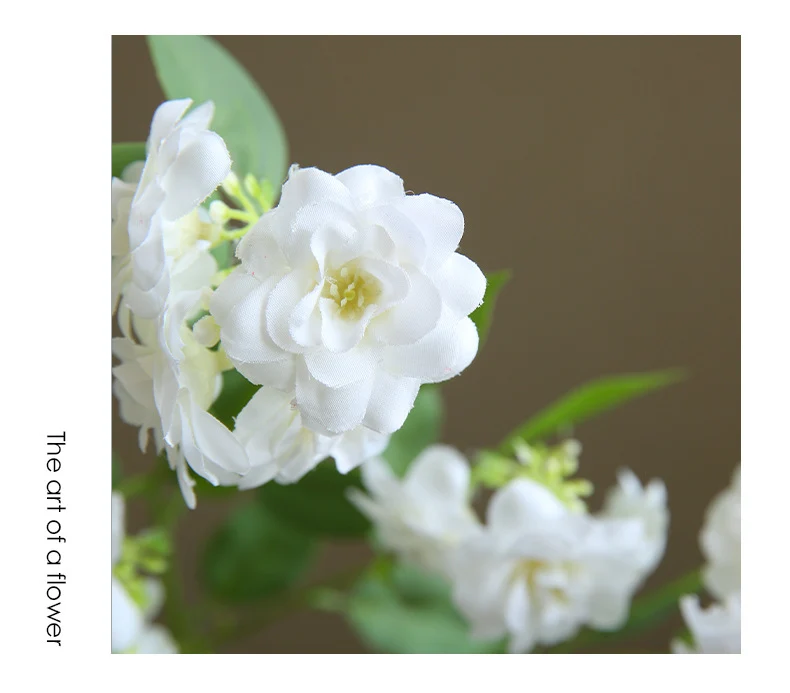 Künstliche Kamelien-Blüte, 1 Stiel mit 17 Blüten, 87 cm Höhe, aus Seidenstoff, für Innendekoration