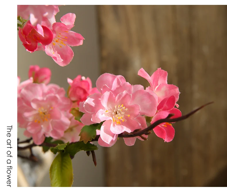 Künstliche Kirschblüte Linglong, Einzelstiel mit 25 Blüten, 92 cm, Seidenstoff, für Innenraum-Deko, Hochzeiten, Geschäfte