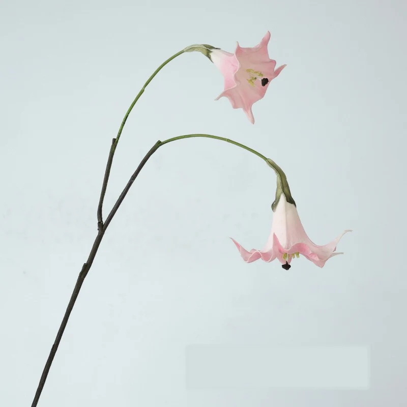 Künstliche Engelstrompete, Einzelstiel mit 2 Blüten, PU-Material, 78 cm, für Hochzeiten und Wohnaccessoires
