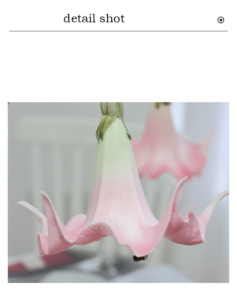 Künstliche Engelstrompete, Einzelstiel mit 2 Blüten, PU-Material, 78 cm, für Hochzeiten und Wohnaccessoires