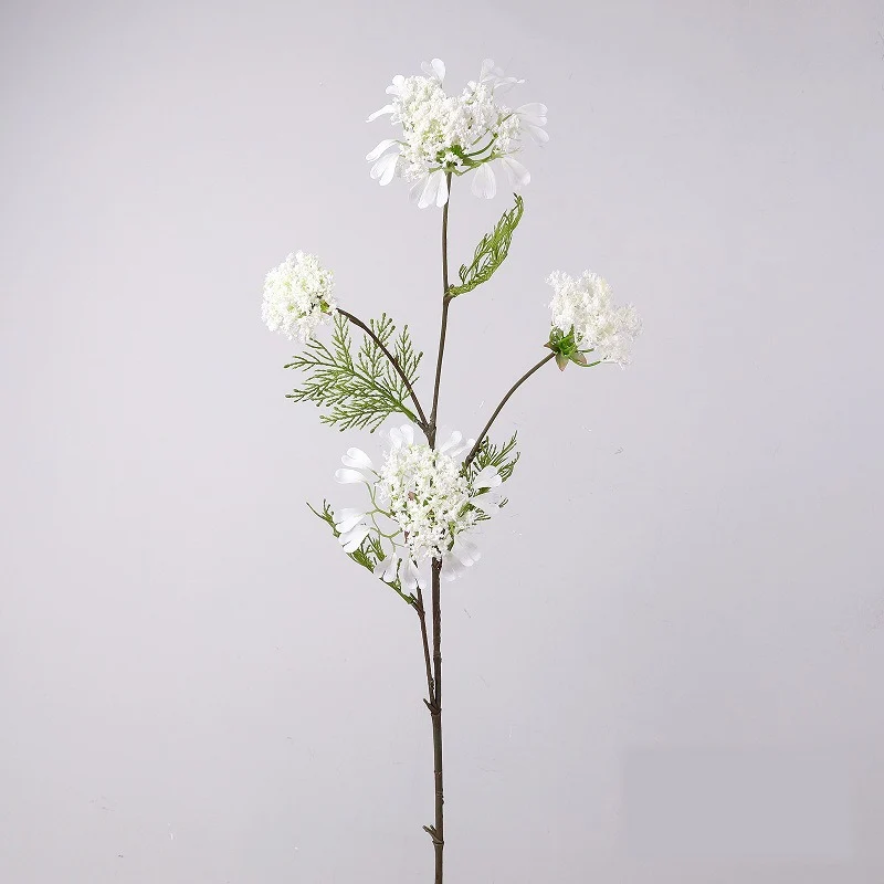 Einzelstiel Kunstblume mit 4 Blüten, Löwenzahn und Schneeballblüte, 96 cm Höhe, für Hochzeiten und Innenräume