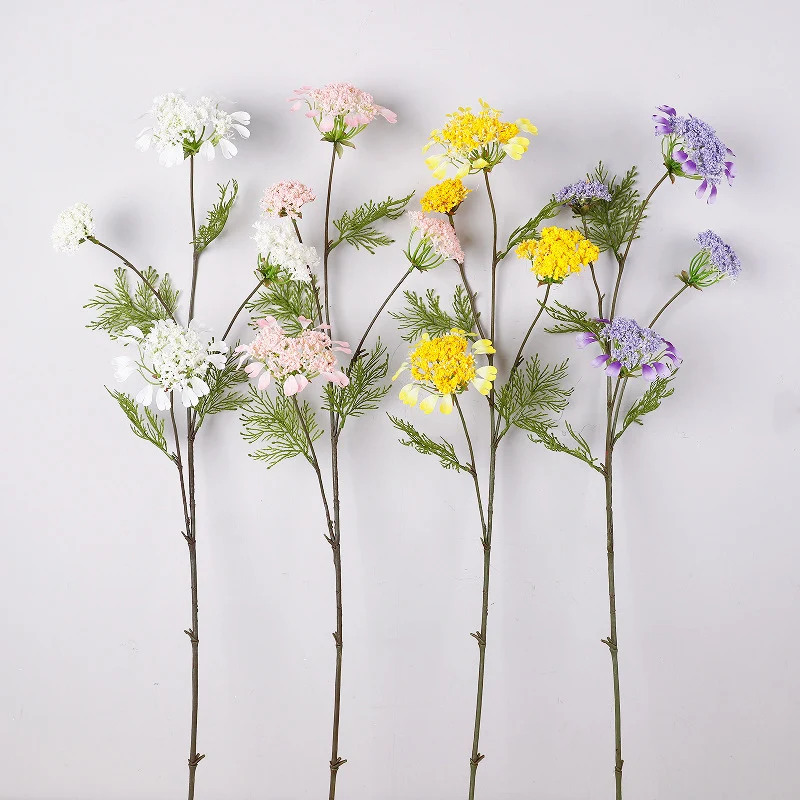 Einzelstiel Kunstblume mit 4 Blüten, Löwenzahn und Schneeballblüte, 96 cm Höhe, für Hochzeiten und Innenräume