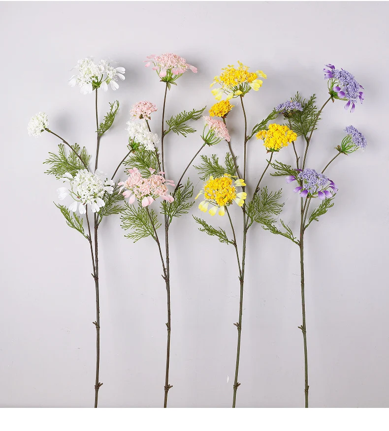Einzelstiel Kunstblume mit 4 Blüten, Löwenzahn und Schneeballblüte, 96 cm Höhe, für Hochzeiten und Innenräume