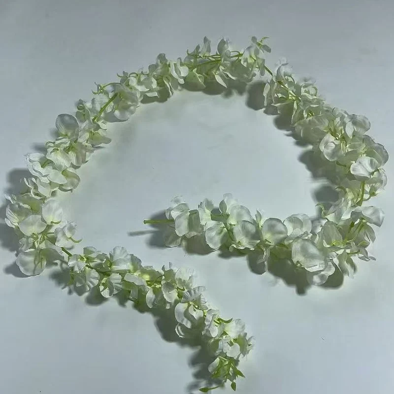 Künstliche Glyzinien-Girlande, 150 cm, Seidenstoff, 168 Blüten, für Hochzeit, Outdoor und Innenraum