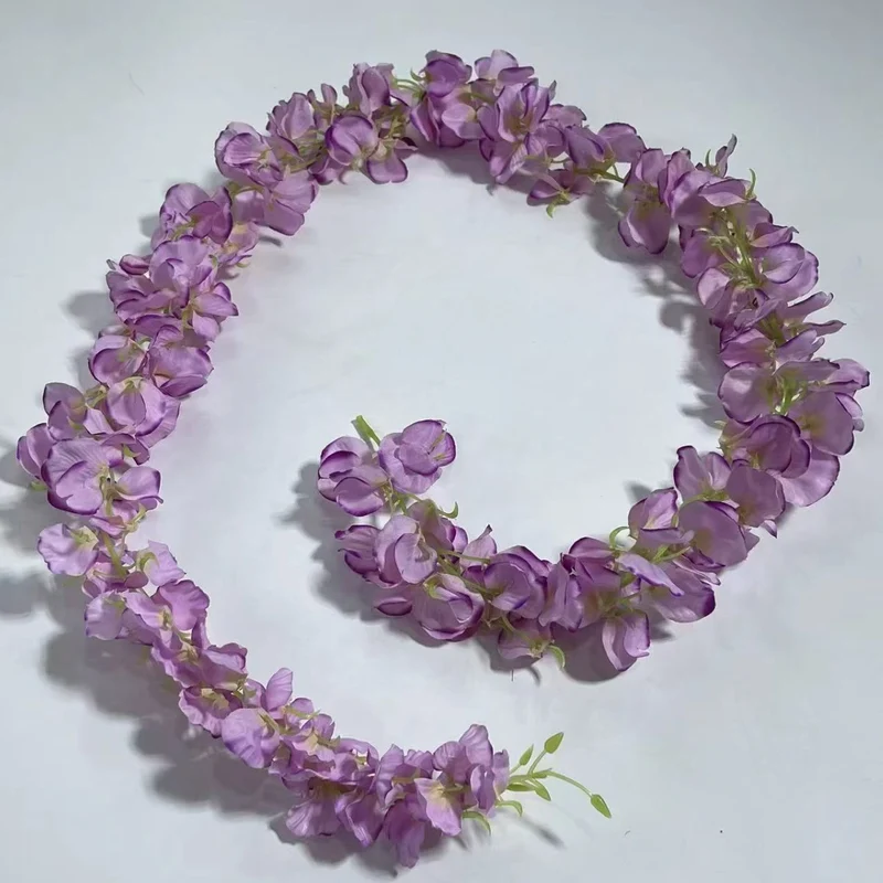 Künstliche Glyzinien-Girlande, 150 cm, Seidenstoff, 168 Blüten, für Hochzeit, Outdoor und Innenraum
