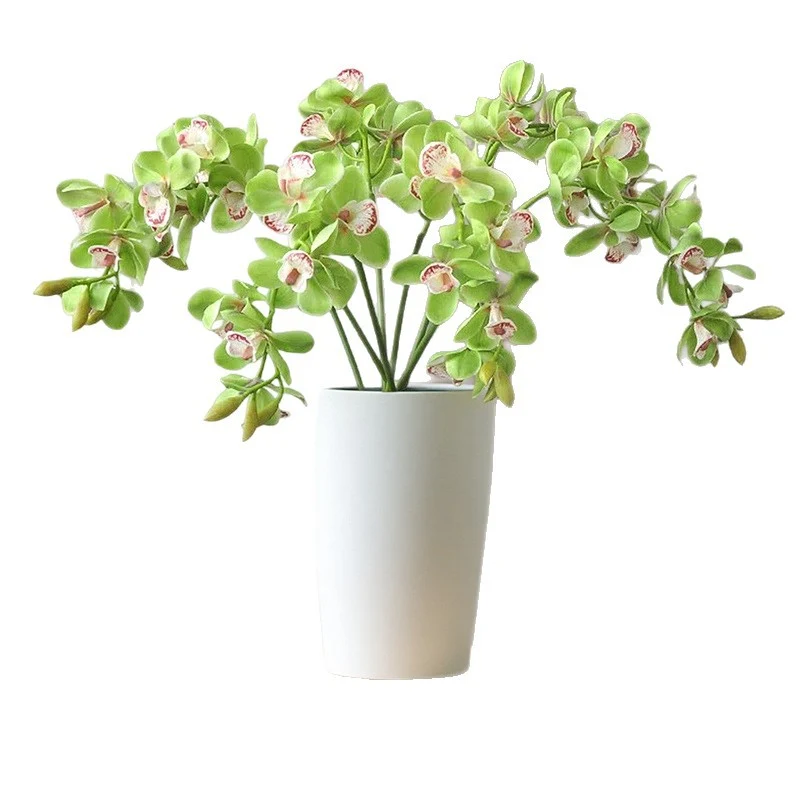 Künstliche Phalaenopsis Orchidee, einzelner Stiel mit 8 Blüten, 69 cm Höhe, für Wohn- und Geschäftsdekoration