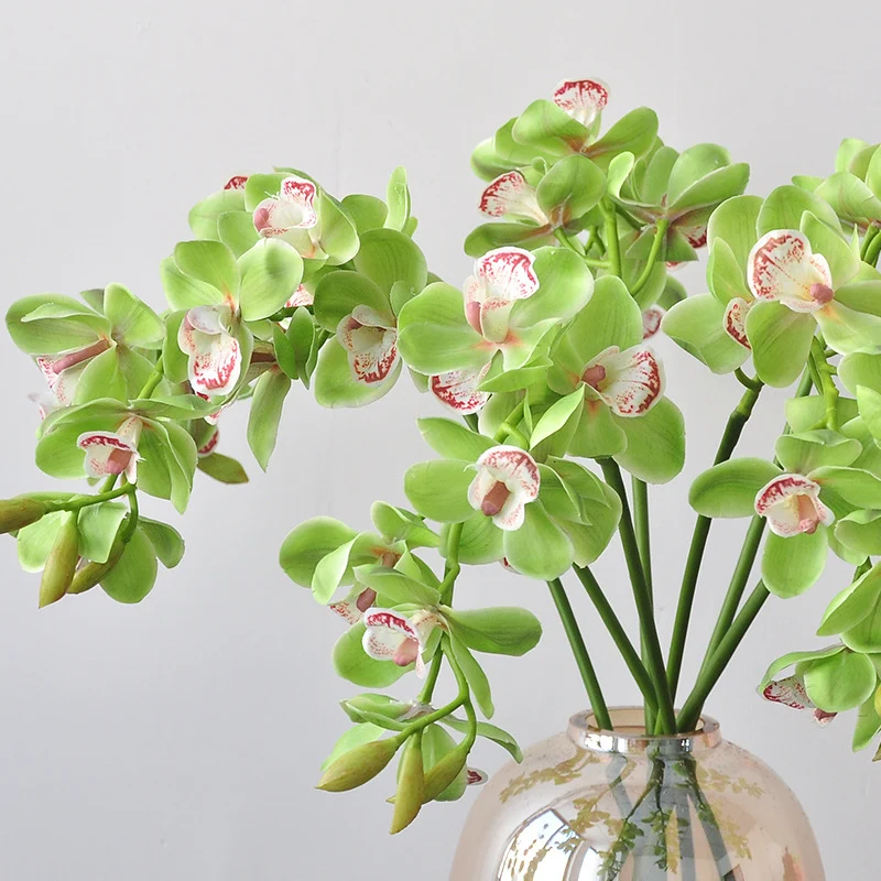 Künstliche Phalaenopsis Orchidee, einzelner Stiel mit 8 Blüten, 69 cm Höhe, für Wohn- und Geschäftsdekoration