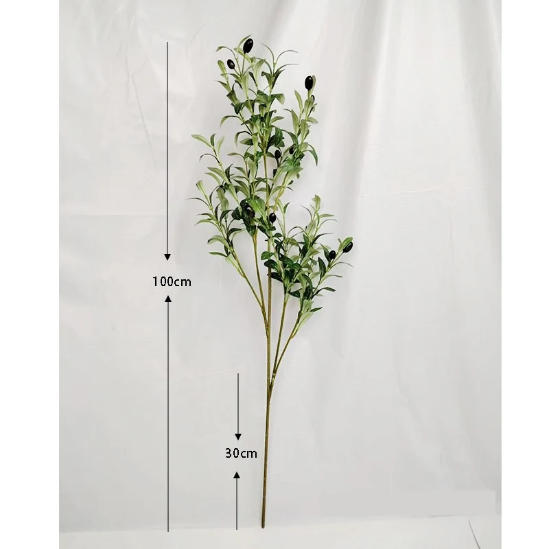 Künstliche Olivenzweige, 49 cm hoch, 72 Blätter pro Packung, aus Stoff, für Innendekoration, Büro, Hotel und Einzelhandel