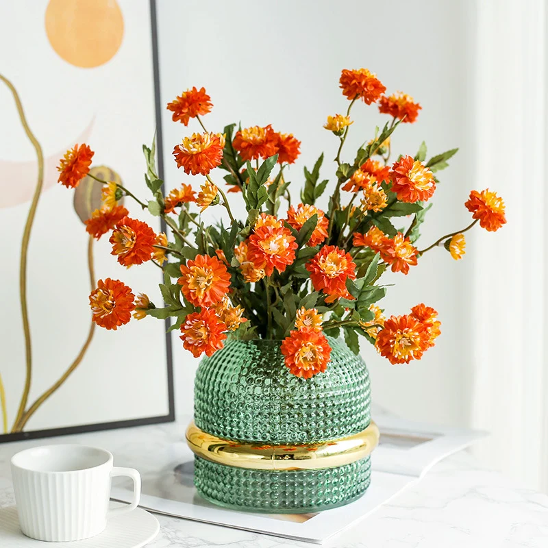 Gänseblümchen Kunstblume, 52 cm, Seidenstoff, 8 Blüten, für Hochzeiten, Outdoor, Hotel und Zuhause