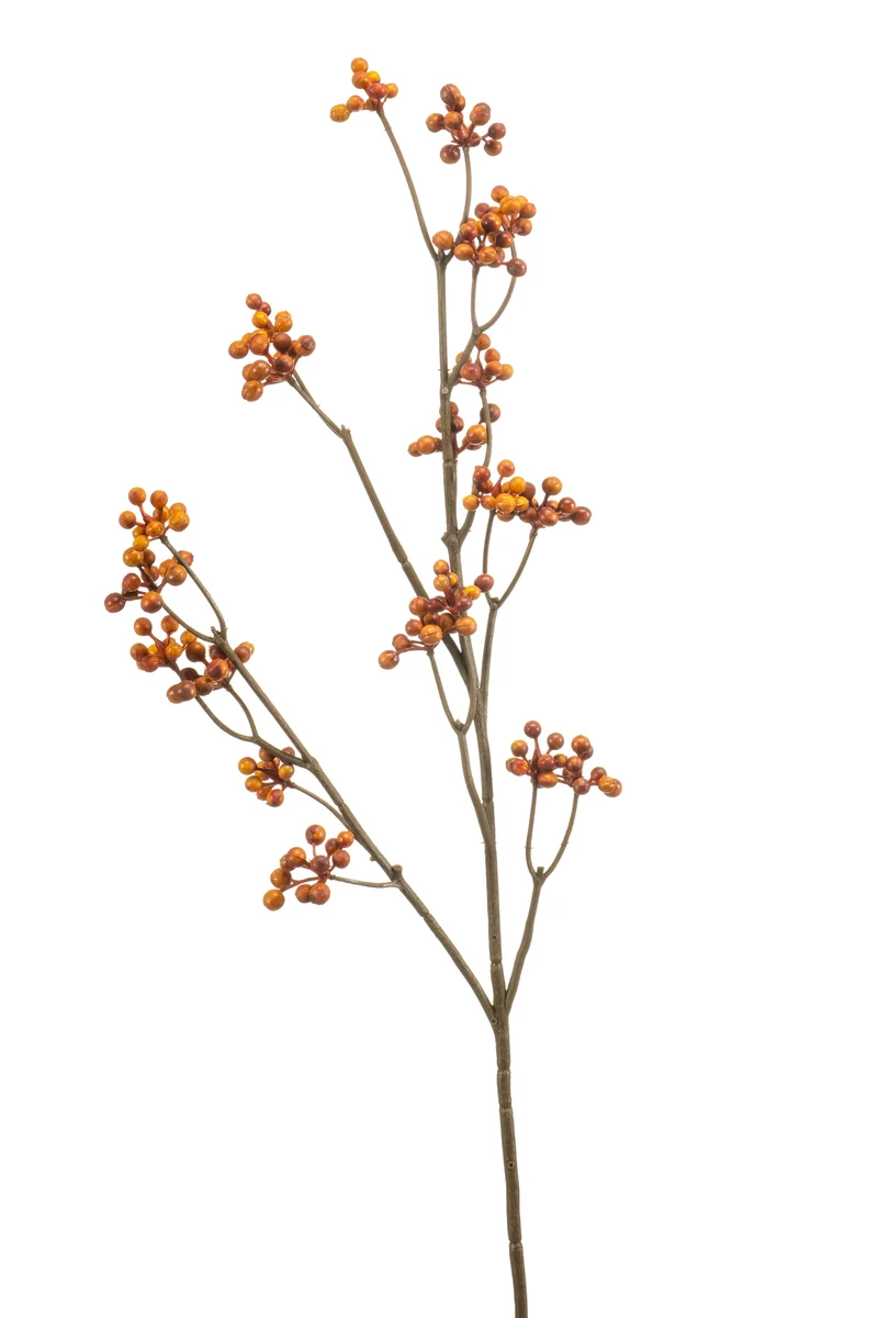 Beeren künstlich 75 cm - 1 Zweig - Orange