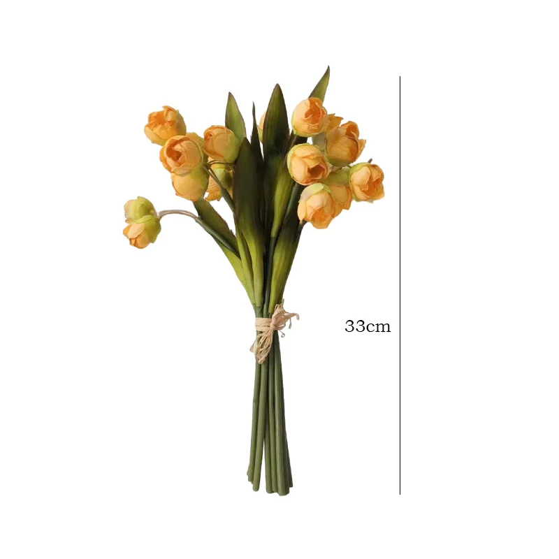 Künstlicher Maiglöckchen-Strauß mit 24 Blüten, 33 cm, Seidenstoff - für Hochzeiten, Innendekoration und Gewerbe