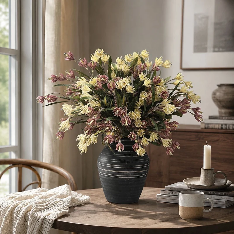 61 cm künstliche Magnolienblüten, Strauß mit 9 Blüten, Dekoblumen für Zuhause, Hotel & Gewerbe
