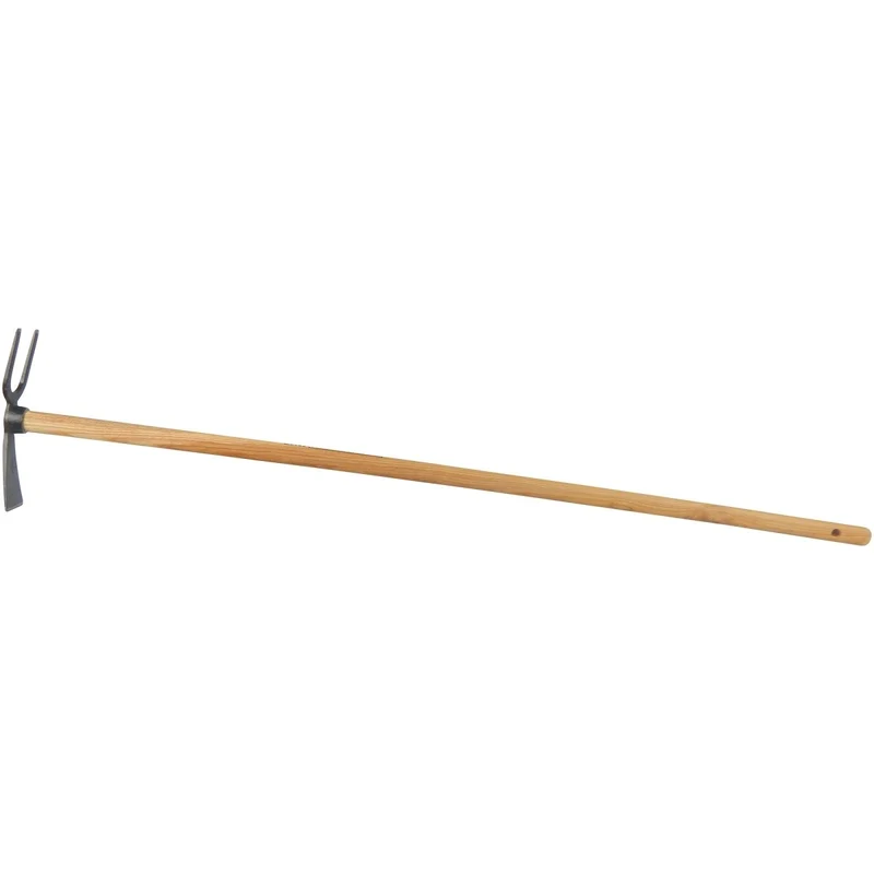 SHW Gartenhacke Blatt schmal 2 Zinken stumpf mit Eschenstiel 135 cm