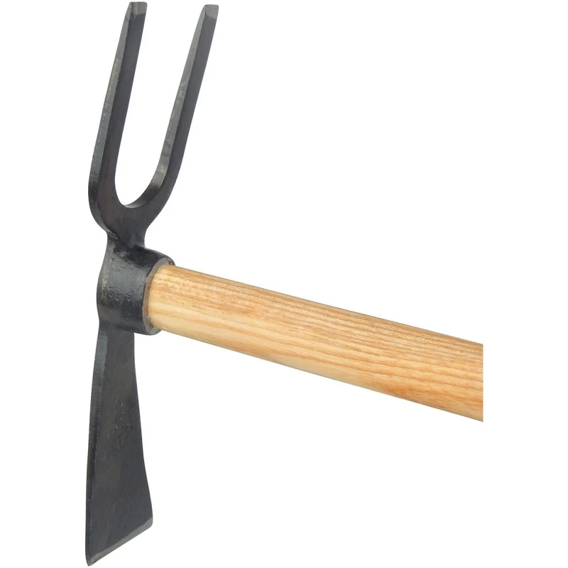 SHW Gartenhacke Blatt schmal 2 Zinken stumpf mit Eschenstiel 135 cm