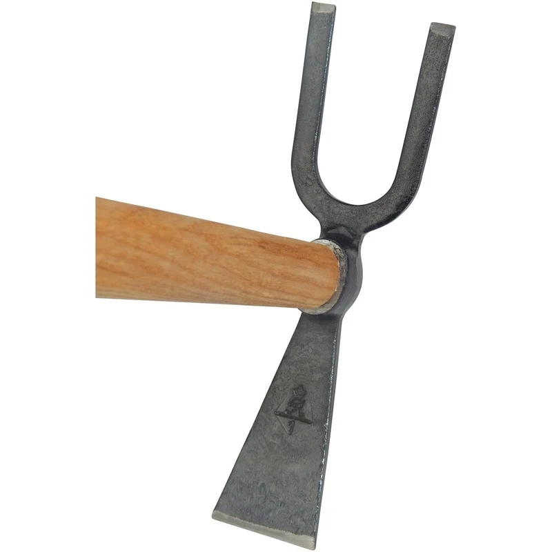 SHW Gartenhacke Blatt schmal 2 Zinken stumpf mit Eschenstiel 135 cm