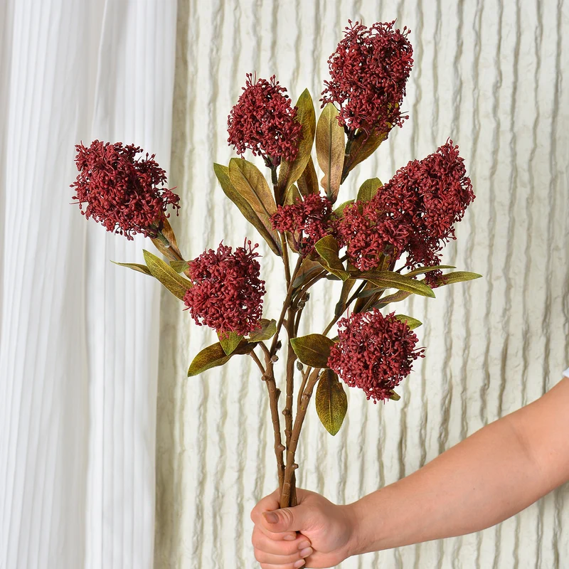 Einzelstiel Skimmia Frucht Kunstblume, 58 cm, Kunststoff, für Hochzeiten, Büro und Zuhause