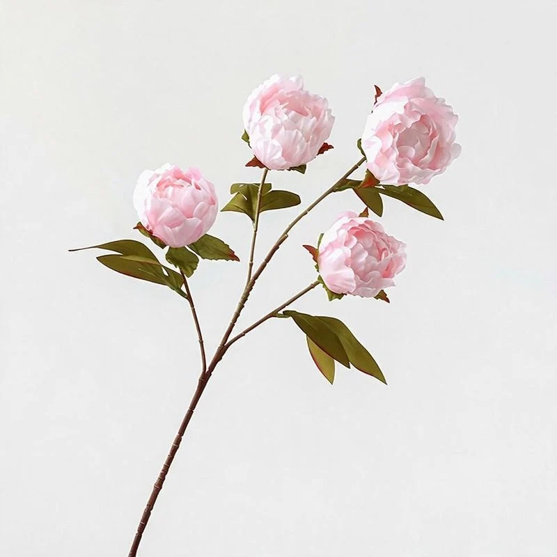 Künstliche Pfingstrose, 4 Blüten, Seidenblumen-Busch, 73 cm, für Hochzeit, Dekoration, Gewerbe, Innen & Außen
