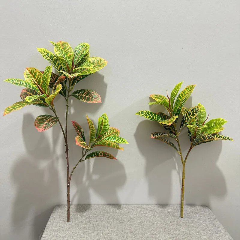 Künstliche Croton-Pflanze, 64 cm, für Innen- und Außenbereich, PE/PVC-Material